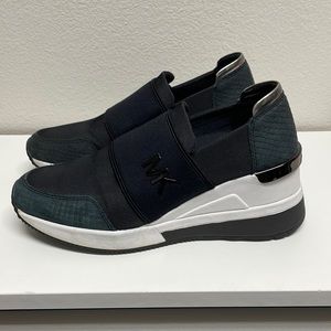 Black Michael Kors sneaker wedges size 6
